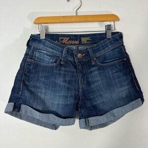 Mavi Vanna Style Jean Shorts Waist Size 24 Blue Denim Mid Rise